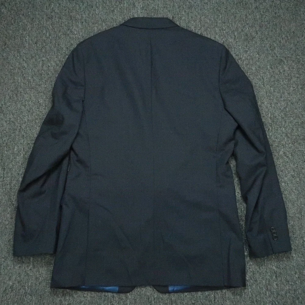 Banana Republic Blazer‎ Men 44L Blue Plaid Tailored Fit Wool Sport Coat Jacket